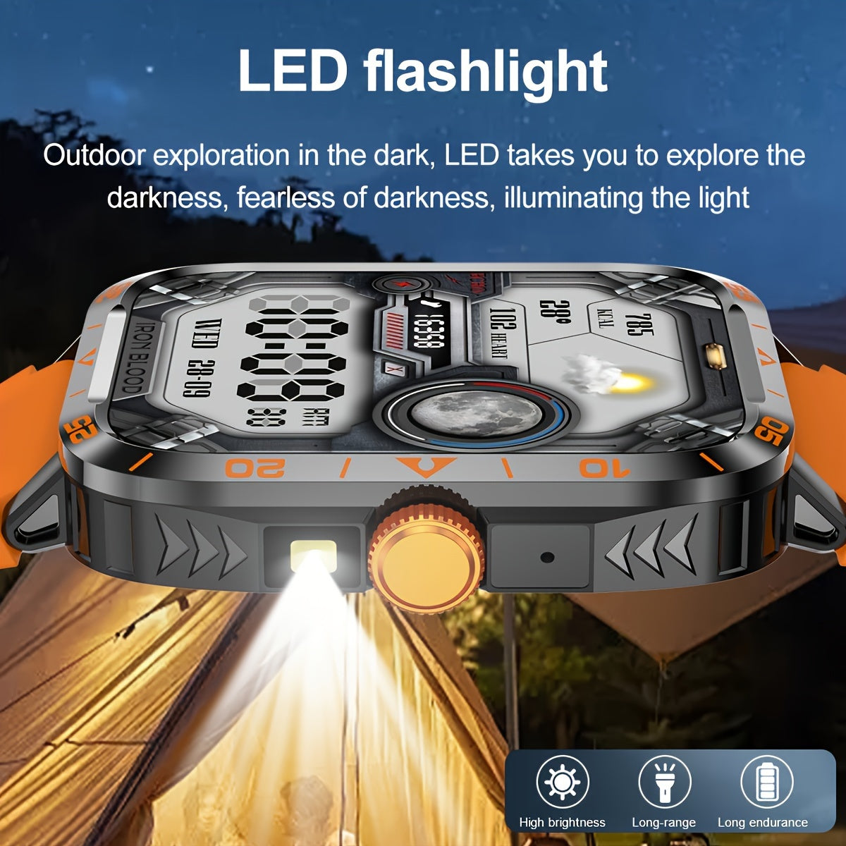 Smartwatch with LED &amp; 100+ sports modes