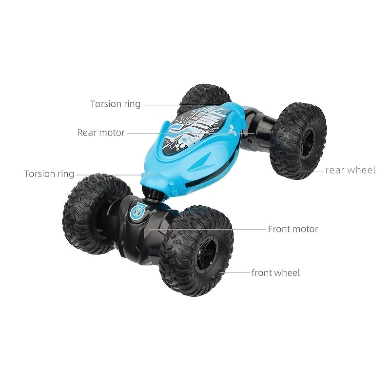 LED-lit stunt RC car with gesture control and climbing