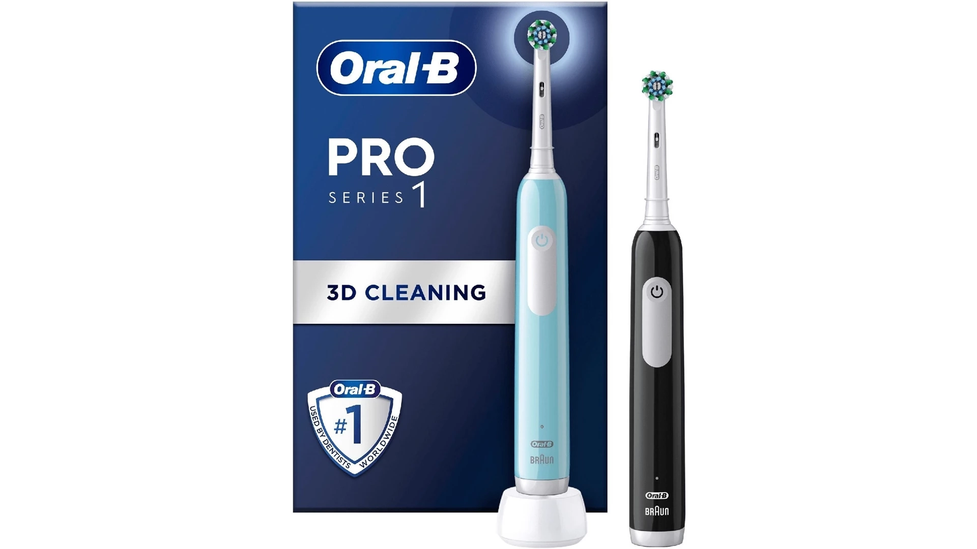Oral-B Pro Series 1, 2-pack electric toothbrush black &amp; turquoise
