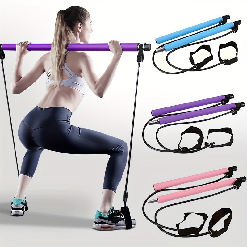 Pilates bar with adjustable resistance band