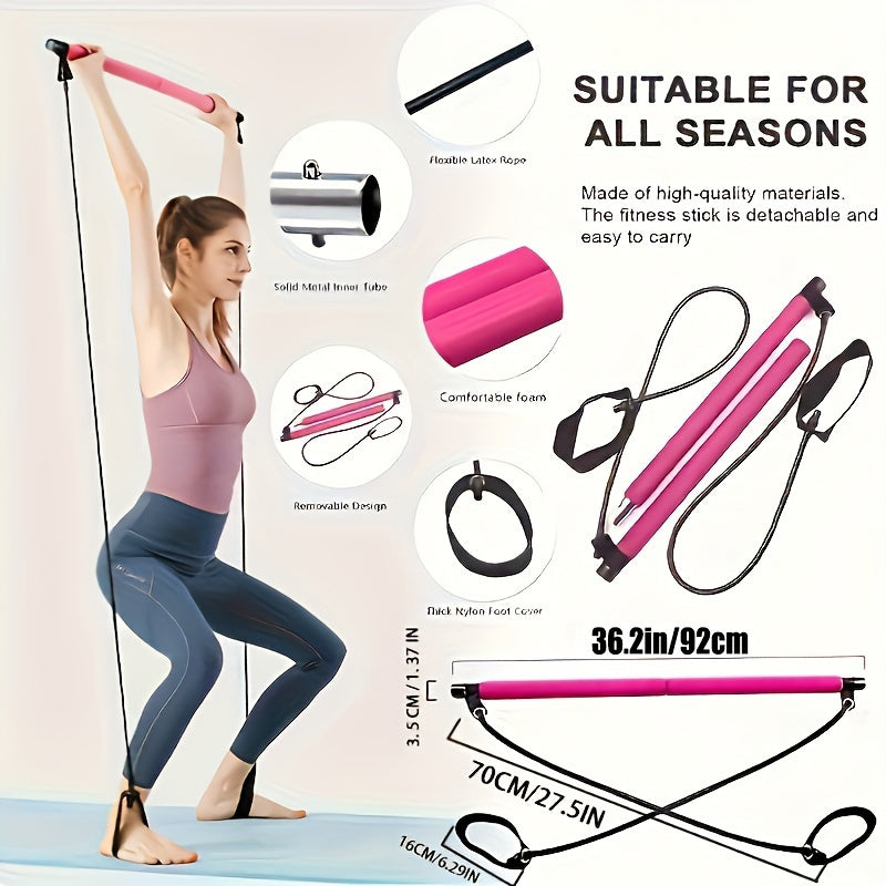Pilates bar with adjustable resistance band