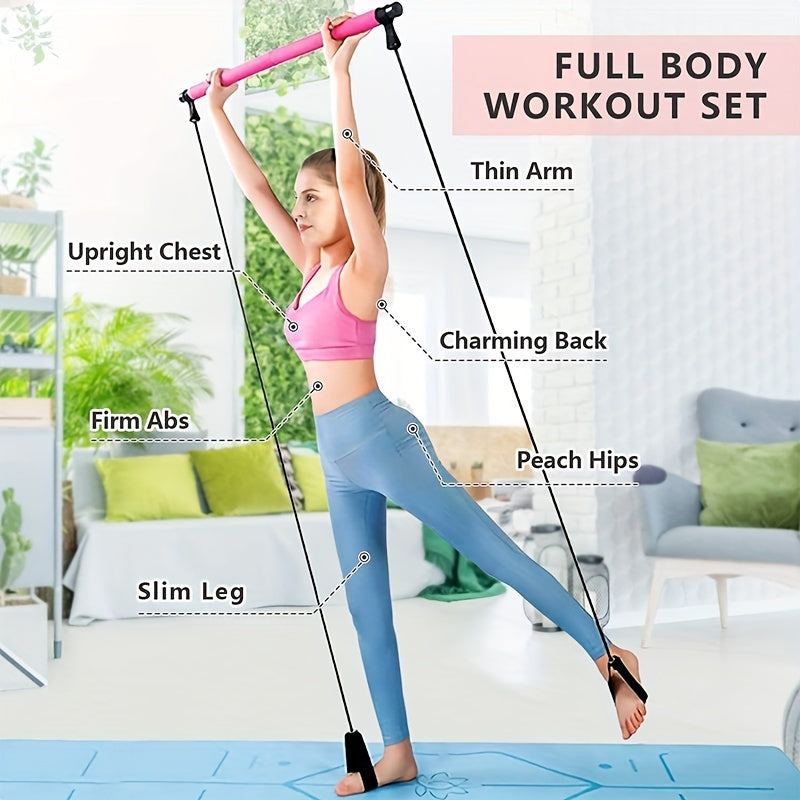 Pilates bar with adjustable resistance band