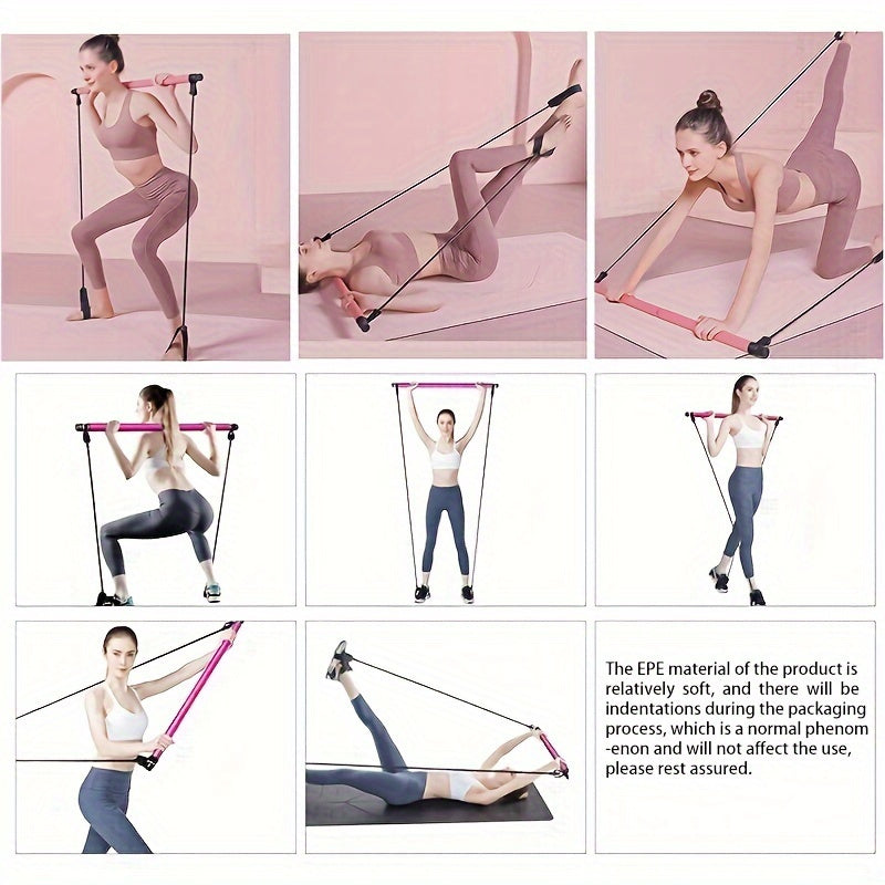 Pilates bar with adjustable resistance band
