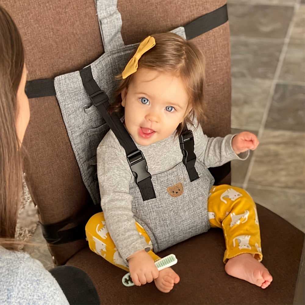 Safety Harness for Children's Dining Chairs - Safe &amp; Comfortable, No Assembly Required, Gray