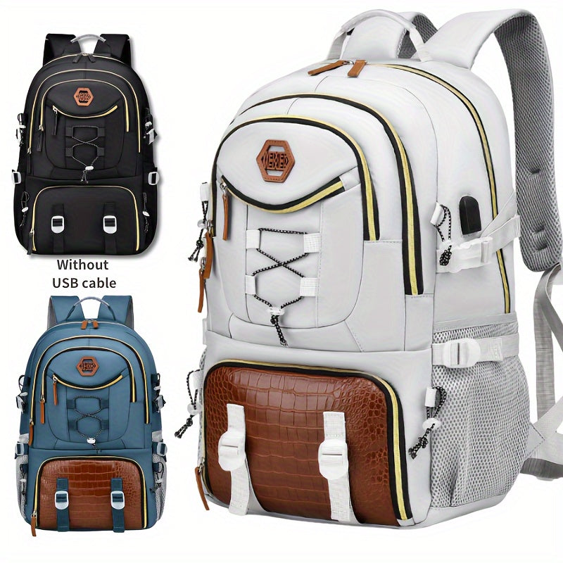 Men's Casual Backpack - Large Capacity Durable Nylon With Multiple Pockets and Portable Laptop Compartment