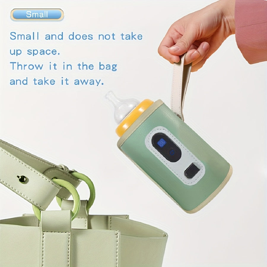 USB-powered pacifier bottle warmer with digital display