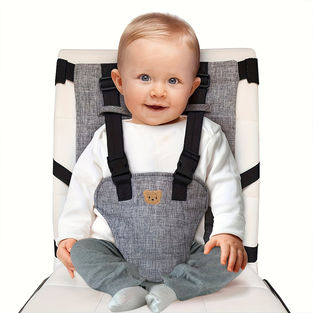 Safety Harness for Children's Dining Chairs - Safe &amp; Comfortable, No Assembly Required, Gray