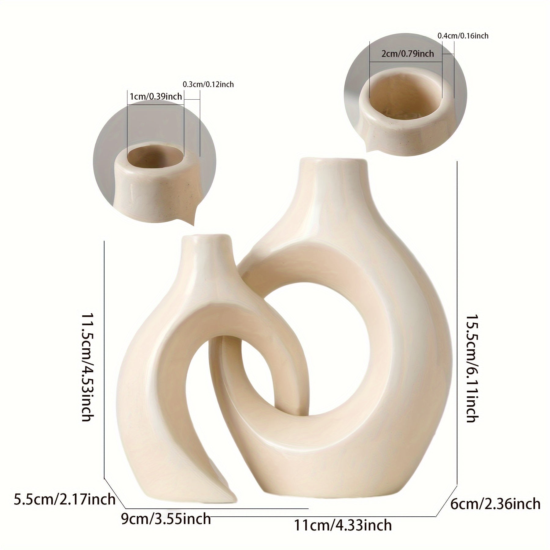 2-piece Set Ceramic Candle Holders