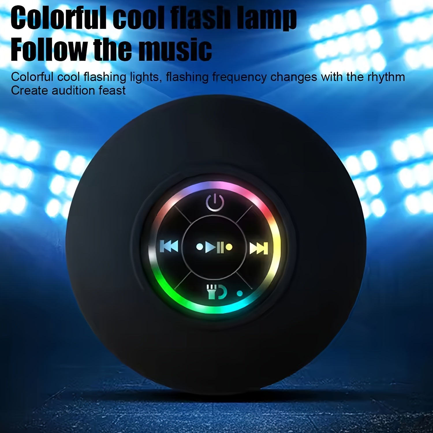 Mini trådlös högtalare med LED & sugkopp