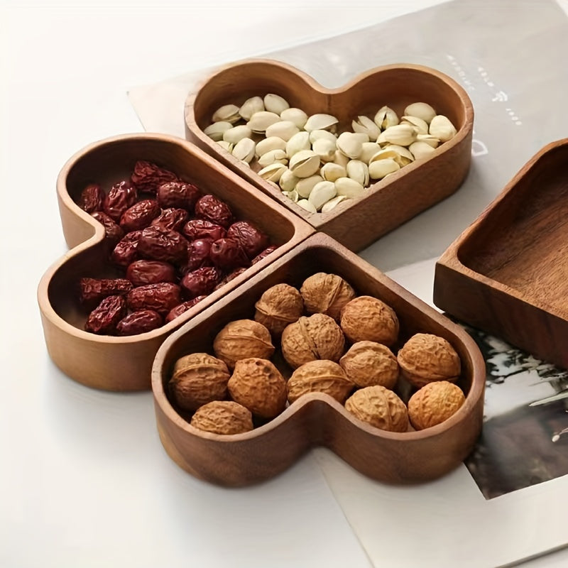 1 Piece Heart-Shaped Tray In Solid Wood
