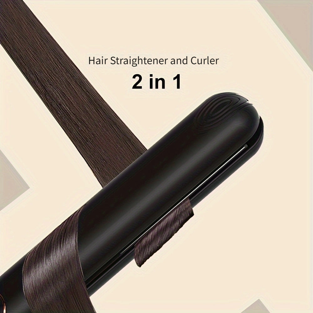 Ceramic titanium straightener and curling iron combination