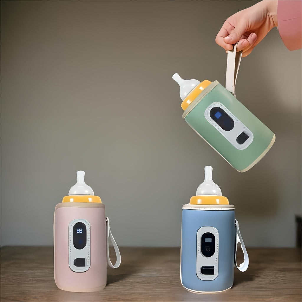 USB-powered pacifier bottle warmer with digital display