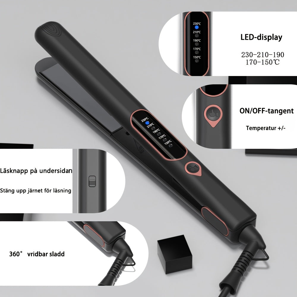 Ceramic titanium straightener and curling iron combination