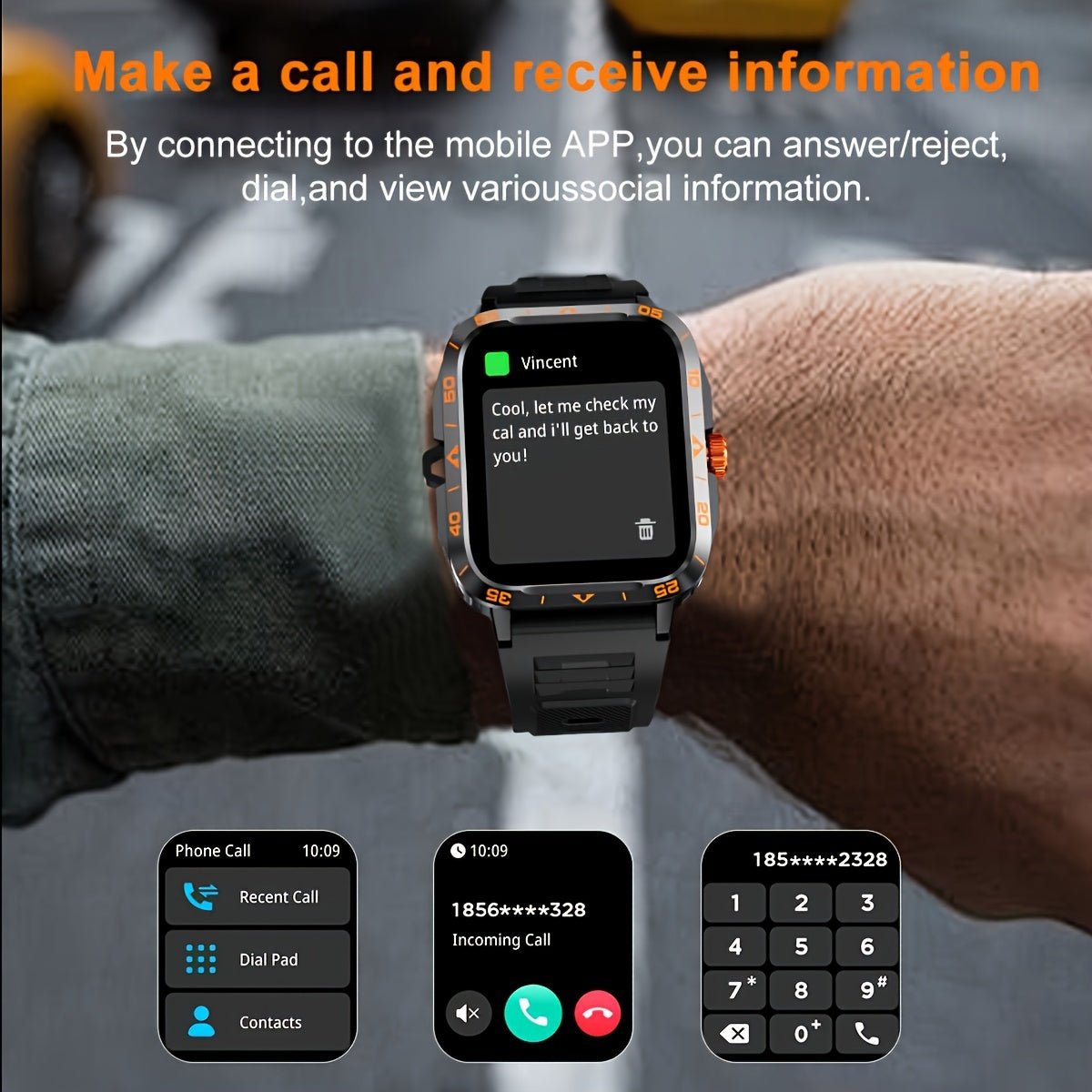 Smartwatch with LED &amp; 100+ sports modes