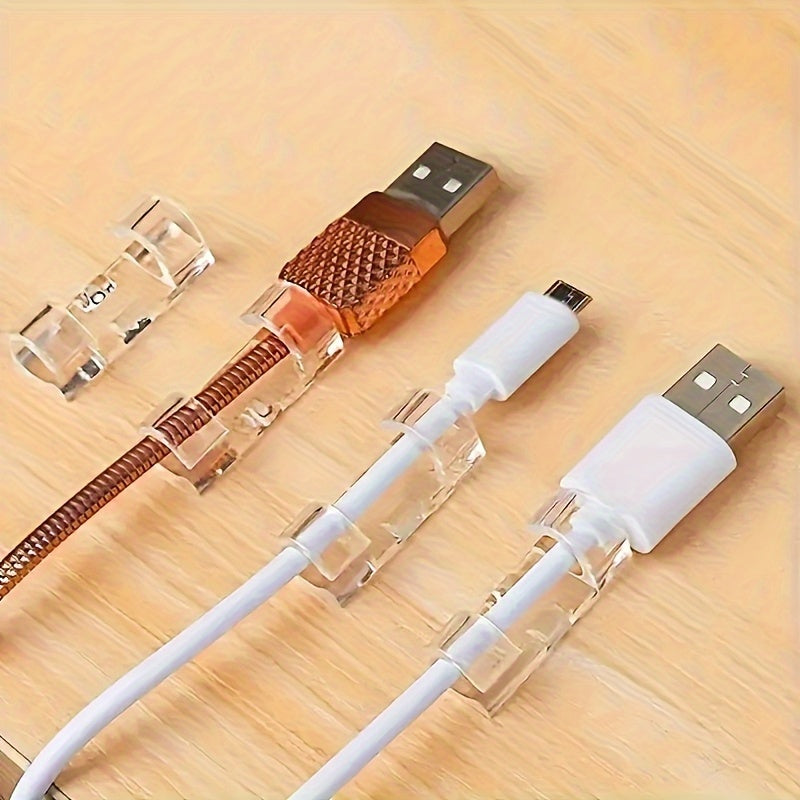 100 pcs Transparent Self-Adhesive Cable Clips