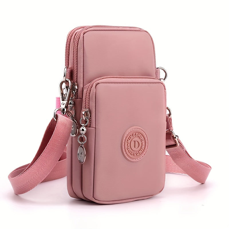 Modern crossbody-telefonväska med läderfoder och dragkedja