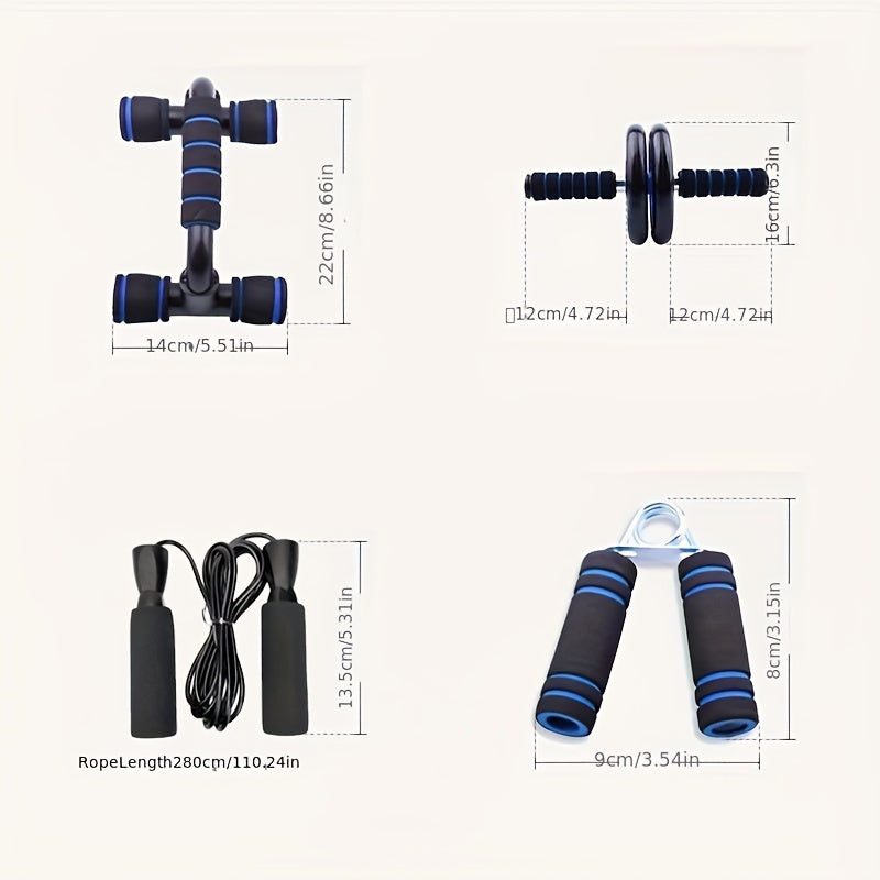Multifunctional exercise equipment: abdominal wheel, hand trainer &amp; more