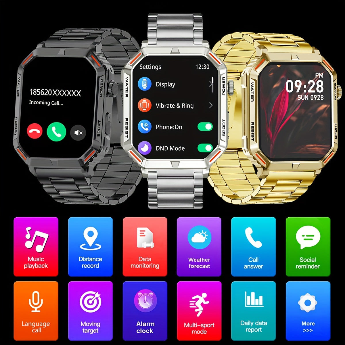 Smartwatch with touchscreen &amp; wireless function