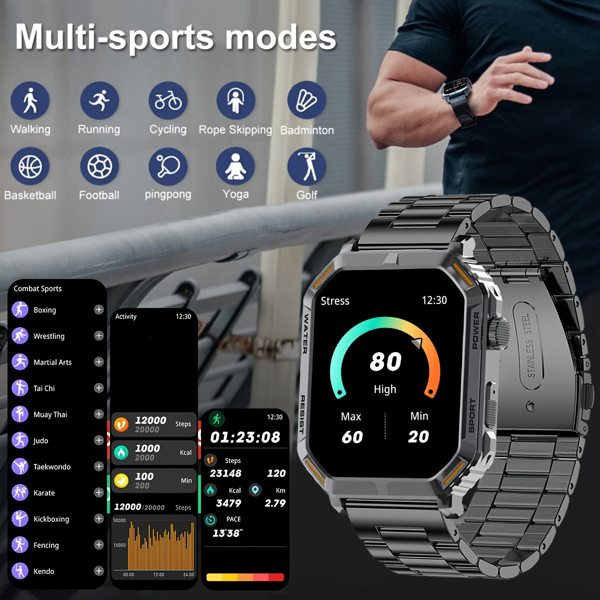 Smartwatch with touchscreen &amp; wireless function