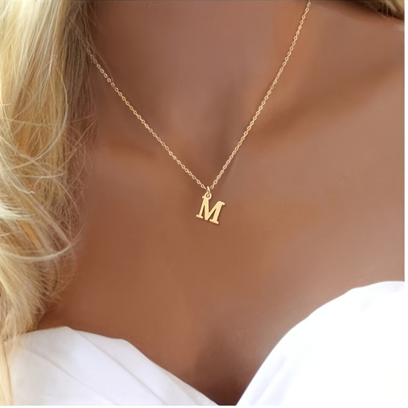 26 Initial Letter Necklace Gold Plated