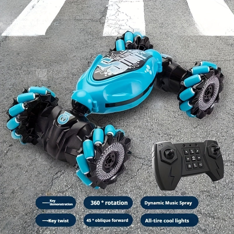 LED-lit stunt RC car with gesture control and climbing