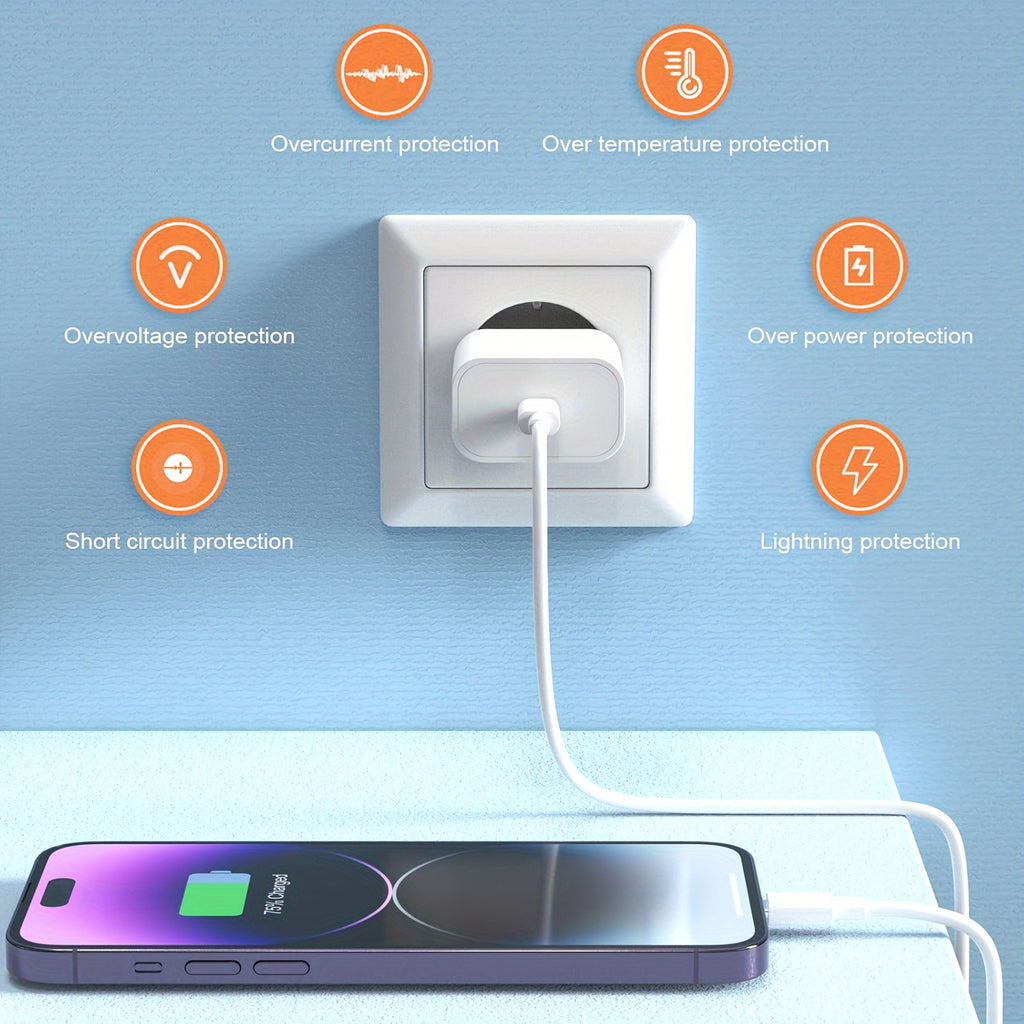 3pcs/2pcs/1pcs USB Type-C Wall Charger Block Adapter