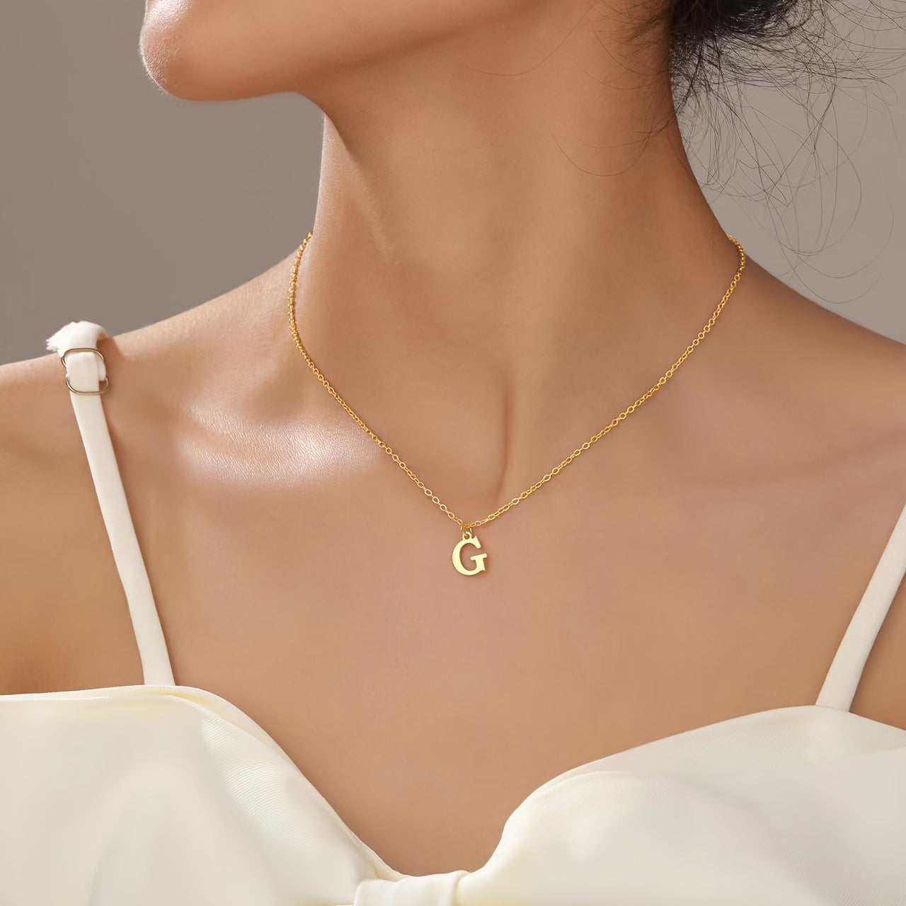26 Initial Letter Necklace Gold Plated