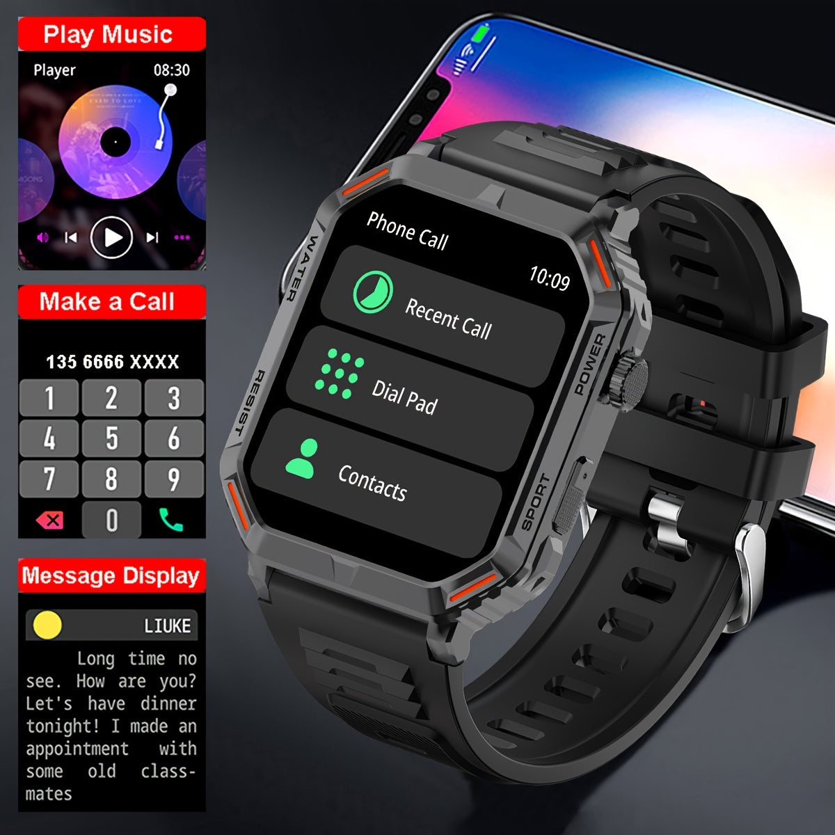 Smartwatch with touchscreen &amp; wireless function