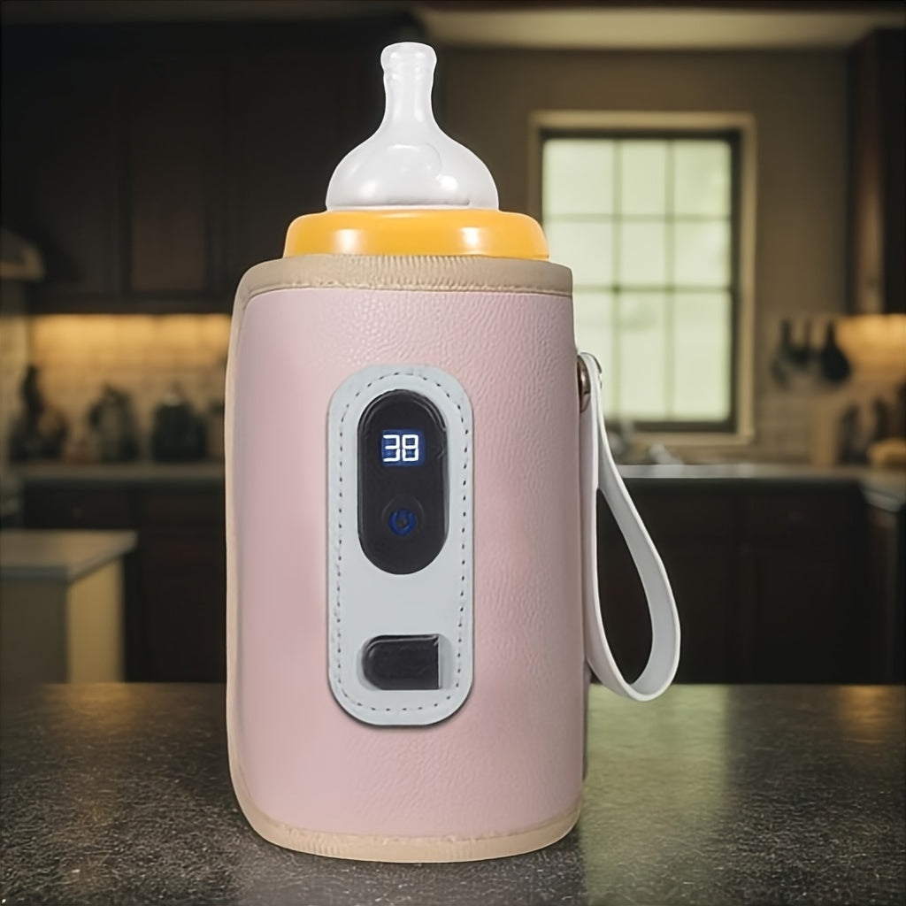 USB-powered pacifier bottle warmer with digital display