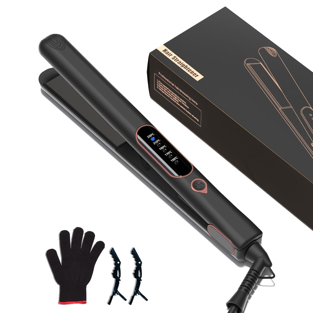 Ceramic titanium straightener and curling iron combination