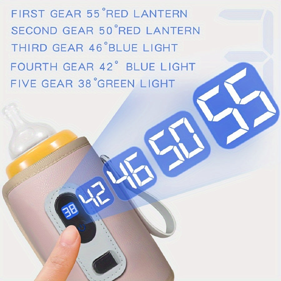 USB-driven napp-flaskvärmare med digital display